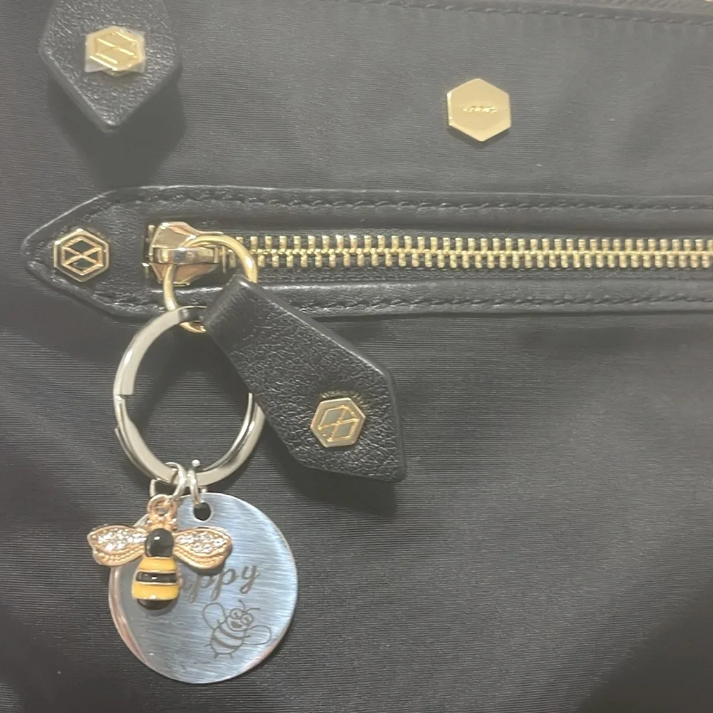 Lodis NWOT Crossbody Bag with Bee Charm adjustable straps Gold & Black